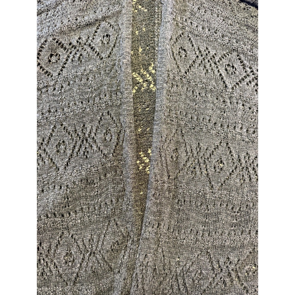 Becool Crochet Knit Cardigan Sweater Womens M/L Black Open Front Relaxed Fit - Picture 6 of 16